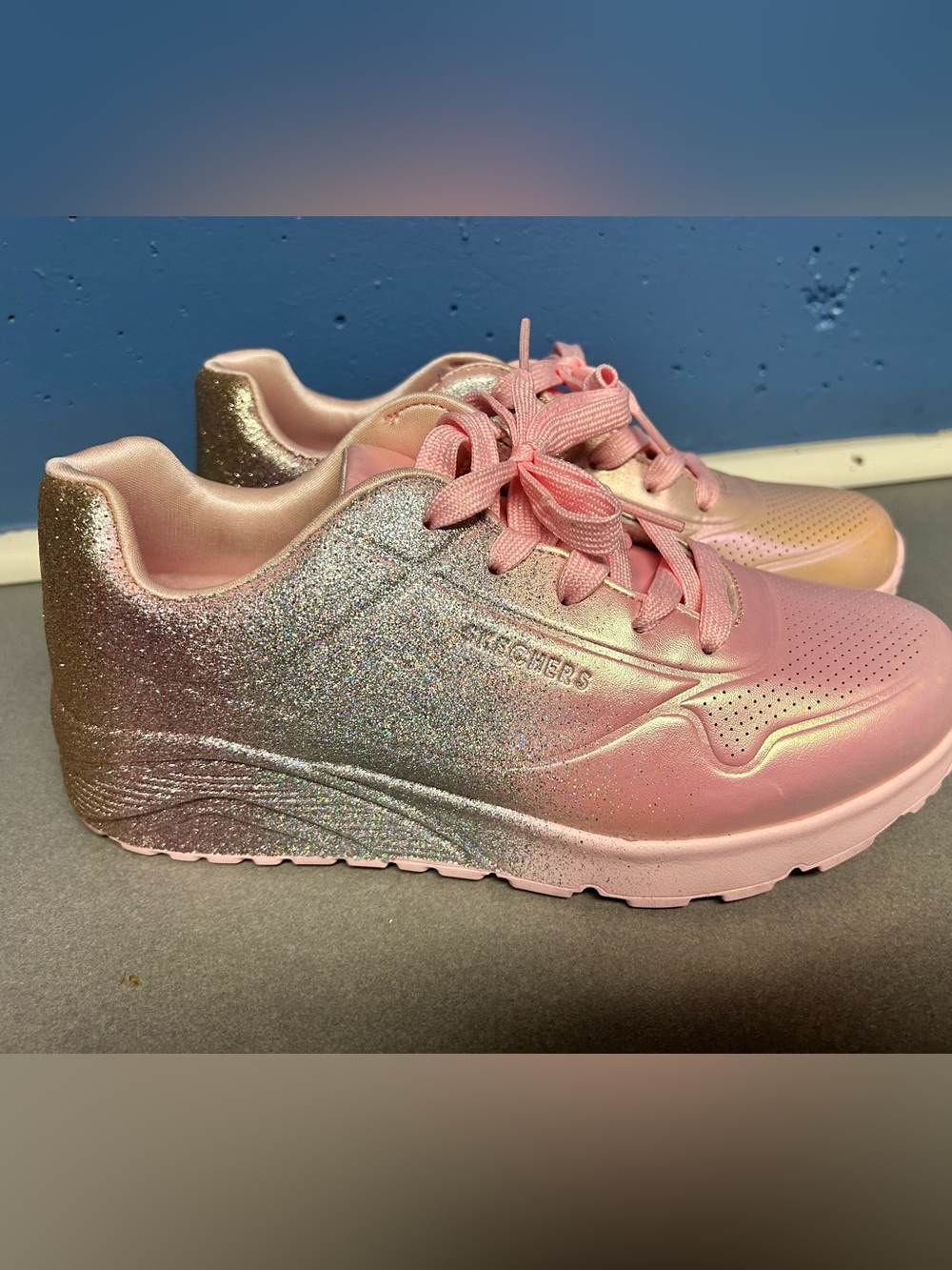Skechers Pink Glitter Ombre Kids' Sneakers